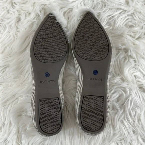 ROTHY’S The Point in Flax Birdseye Size 7.5 Flats Slip On Shoes - Picture 10 of 14